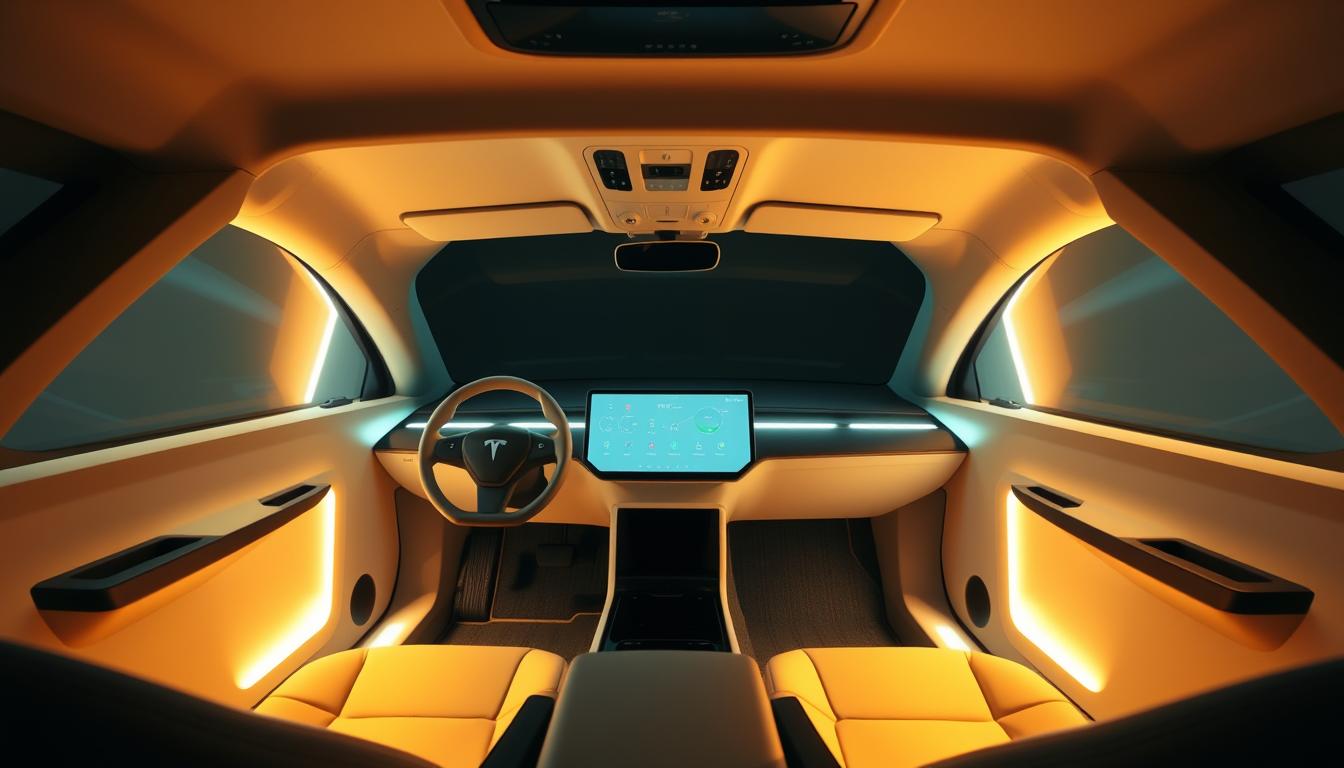 Tesla Cybertruck interior ambient lighting